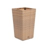 "Капучино" кашпо для цветов плетеное из искусственного ротанга, цвет соломенный