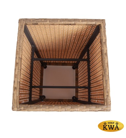 "Капучино" кашпо для цветов плетеное из искусственного ротанга, цвет соломенный