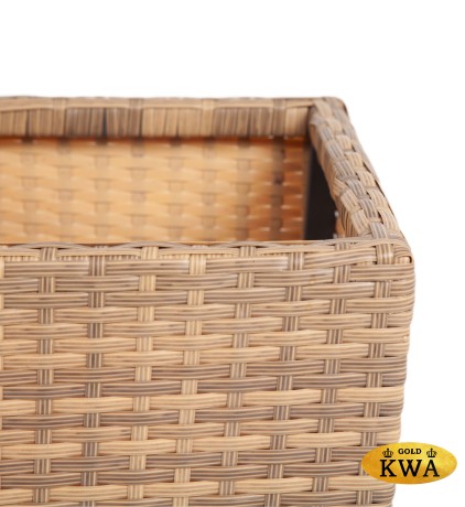 "Капучино" кашпо для цветов плетеное из искусственного ротанга, цвет соломенный