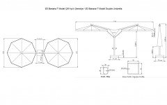 Зонт профессиональный двухкупольный Ø3х6 м