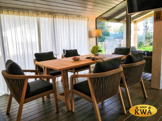 Обеденная группа LEONOREN каркас тик / стол тик 180