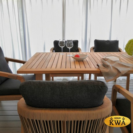 Обеденная группа LEONOREN каркас тик / стол тик 180