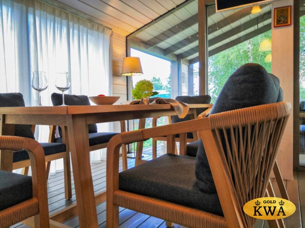 Обеденная группа LEONOREN каркас тик / стол тик 180