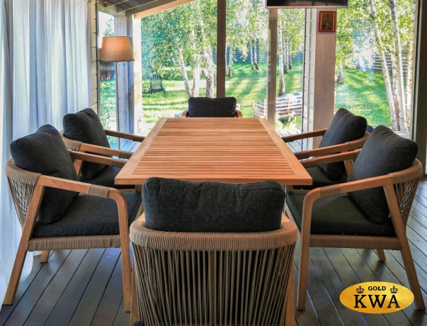 Обеденная группа LEONOREN каркас тик / стол тик 180