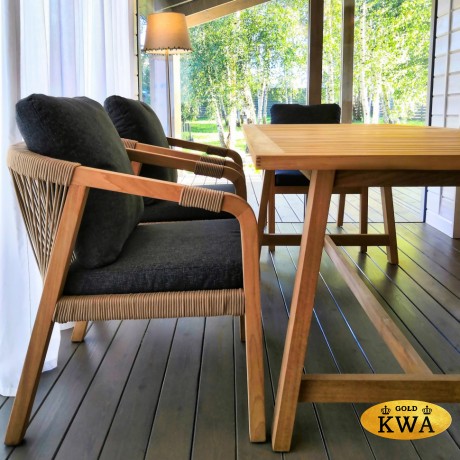 Обеденная группа LEONOREN каркас тик / стол тик 180