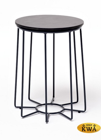 "Эквадор" журнальный стол из HPL круглый Ø40 H55, каркас из стали темно-серый (RAL 7024), цвет столешницы "серый гранит"