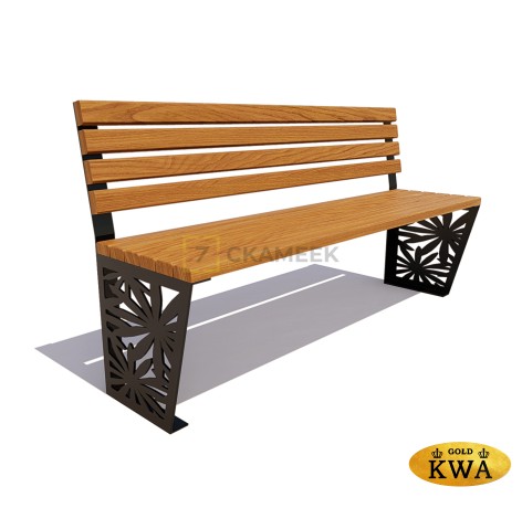 Скамейка «Ромашка» без подлокотников (1,2 лиственница,30х60)