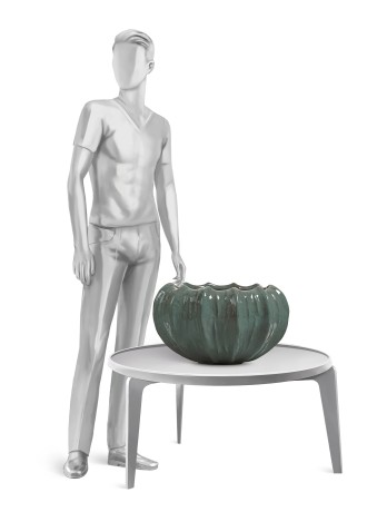 Кашпо TREEZ Effectory Aura Низкая Design-чаша Изумрудный лак д-53 см, в-31 см 1/1