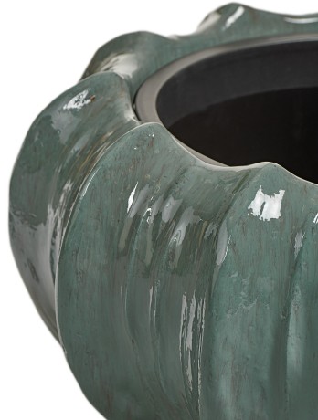 Кашпо TREEZ Effectory Aura Низкая Design-чаша Изумрудный лак д-53 см, в-31 см 1/1