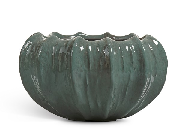 Кашпо TREEZ Effectory Aura Низкая Design-чаша Изумрудный лак д-53 см, в-31 см 1/1