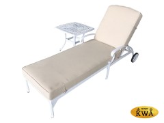 Белый шезлонг из литого алюминия Bertha