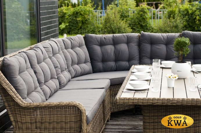 "Бергамо" плетеный обеденный стол, цвет соломенный