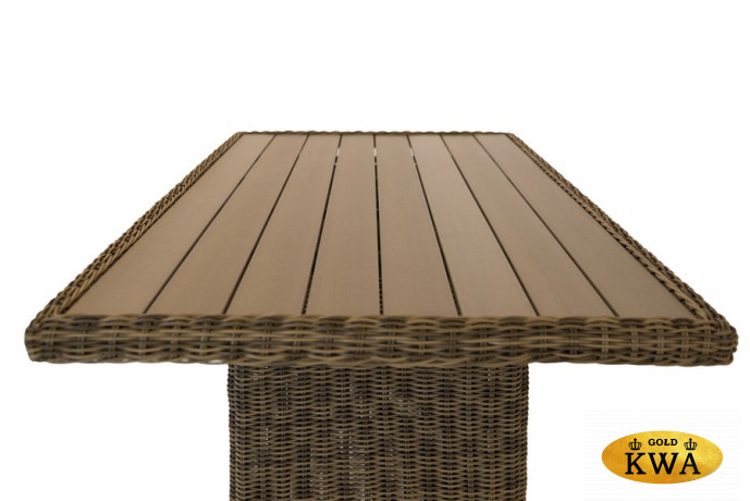 "Бергамо" плетеный обеденный стол, цвет соломенный