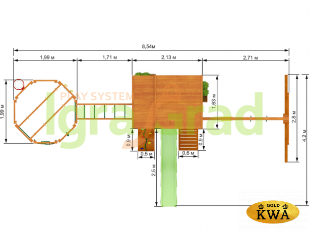 Детская площадка для дачи Клубный домик 2 с WorkOut Luxe