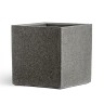 Кашпо TREEZ Effectory Stone Куб Тёмно-серый камень 50х50х50 см
