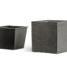 Кашпо TREEZ Effectory Stone Куб Тёмно-серый камень 50х50х50 см