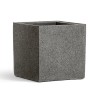 Кашпо TREEZ Effectory Stone Куб Тёмно-серый камень 50х50х50 см