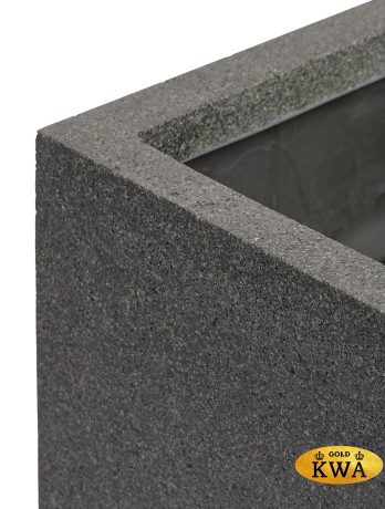 Кашпо TREEZ Effectory Stone Куб Тёмно-серый камень 50х50х50 см