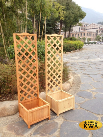 Деревянный вазон складной с перголой