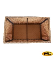 "Лунго" кашпо для цветов большое плетеное из искусственного ротанга, цвет соломенный