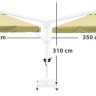 Зонт профессиональный двухкупольный Ø3.5х7 м
