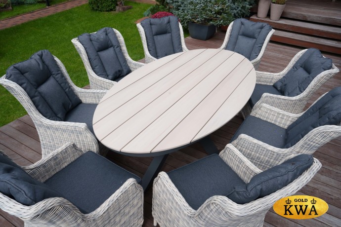 ЛУГАНО обеденный стол + кресла БЕРГАМО (цвет серый)