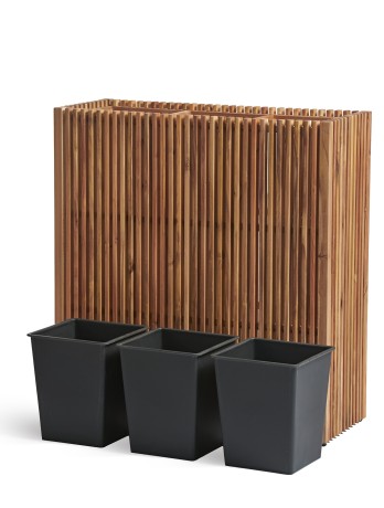 Кашпо TREEZ Effectory Rail Высокий дивайдер тёмное дерево 86x33, в-90 см