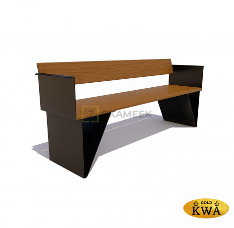 Скамейка стальная «Обнинск» (лиственница 2,0)