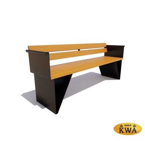 Скамейка стальная «Обнинск» (лиственница 2,0)