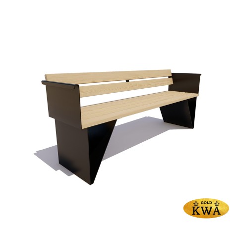 Скамейка стальная «Обнинск» (лиственница 2,0)