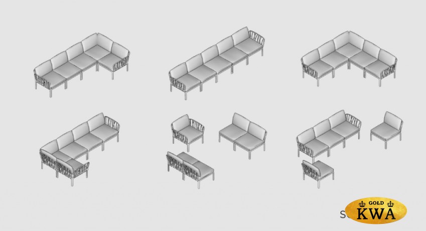 Диван пластиковый с подушками