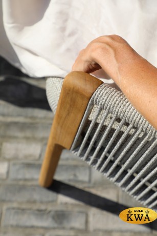 Avesta Кресло обеденное натуральный/серый, тик/алюминий/веревка