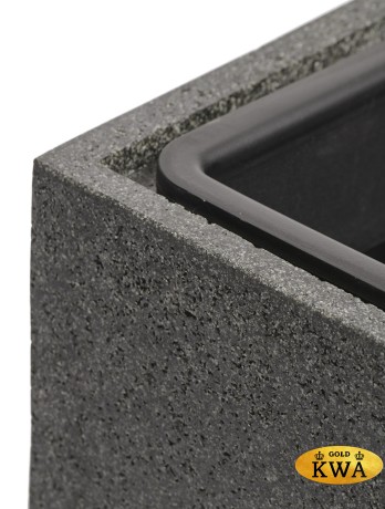 Кашпо TREEZ Effectory Stone Куб Тёмно-серый камень 60х60х60 см