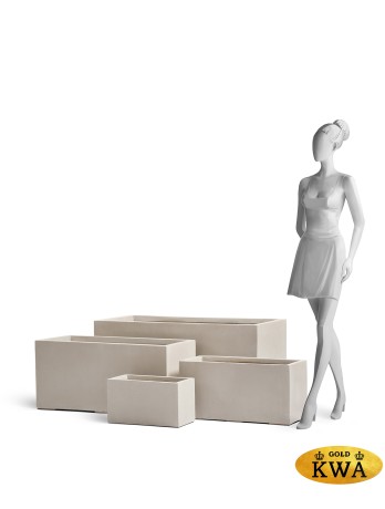 Кашпо TREEZ Effectory Beton Низкий прямоугольник Белый песок д-100, ш-45, в-45 см