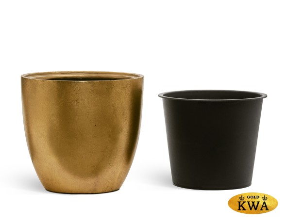 Кашпо TREEZ Effectory Metal Округлый конус Сусальное золото в-47, д-50 см