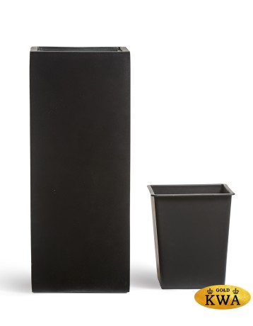 Кашпо TREEZ Effectory Black Stone Выскоий куб Антрацит 31х31 см, в-60 см 1/1