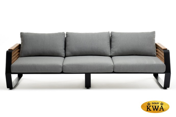 Диван из алюминия AURA 3-х местный темный графит  Joygarden