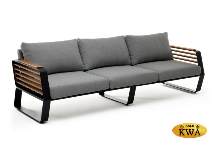 Диван из алюминия AURA 3-х местный темный графит  Joygarden