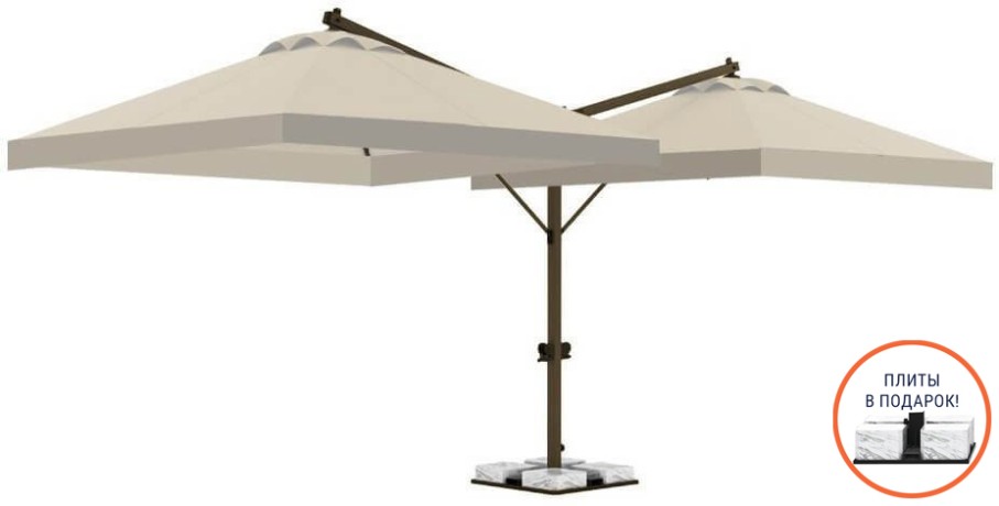 Зонт профессиональный двухкупольный 6х4 м