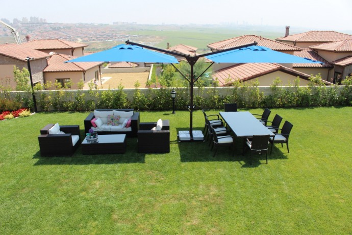 Зонт профессиональный двухкупольный 6х4 м