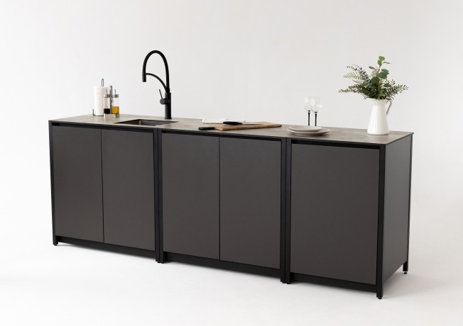 Уличная кухня Lounge C-105S, 2.4 м, черный/серый каспий