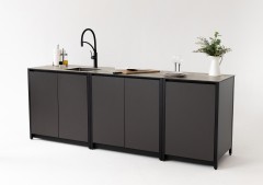 Уличная кухня Lounge C-105S, 2.4 м, черный/серый каспий