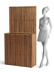 Кашпо TREEZ Effectory Rail Высокий дивайдер с разделителем тёмное дерево 86x33, в-90, общая в-165 см