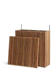 Кашпо TREEZ Effectory Rail Высокий дивайдер с разделителем тёмное дерево 86x33, в-90, общая в-165 см