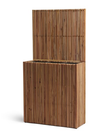 Кашпо TREEZ Effectory Rail Высокий дивайдер с разделителем тёмное дерево 86x33, в-90, общая в-165 см