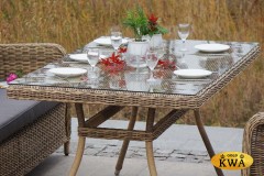 &quot;Гляссе&quot; обеденная группа из искусственного ротанга, цвет соломенный