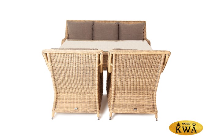 "Гляссе" обеденная группа из искусственного ротанга, цвет соломенный