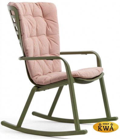 Кресло-качалка пластиковое с подушкой