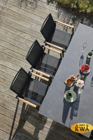 Lyon 220 Стол антрацит/серый, алюминий/спеченный камень