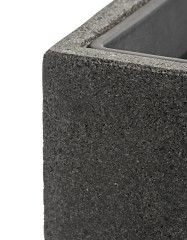 Кашпо TREEZ Effectory Stone Высокий куб Тёмно-серый камень 31х31 см, в-60 см